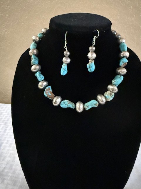 Hand-Selected Dry Creek Turquoise Nugget Necklace & Drops product image (1)