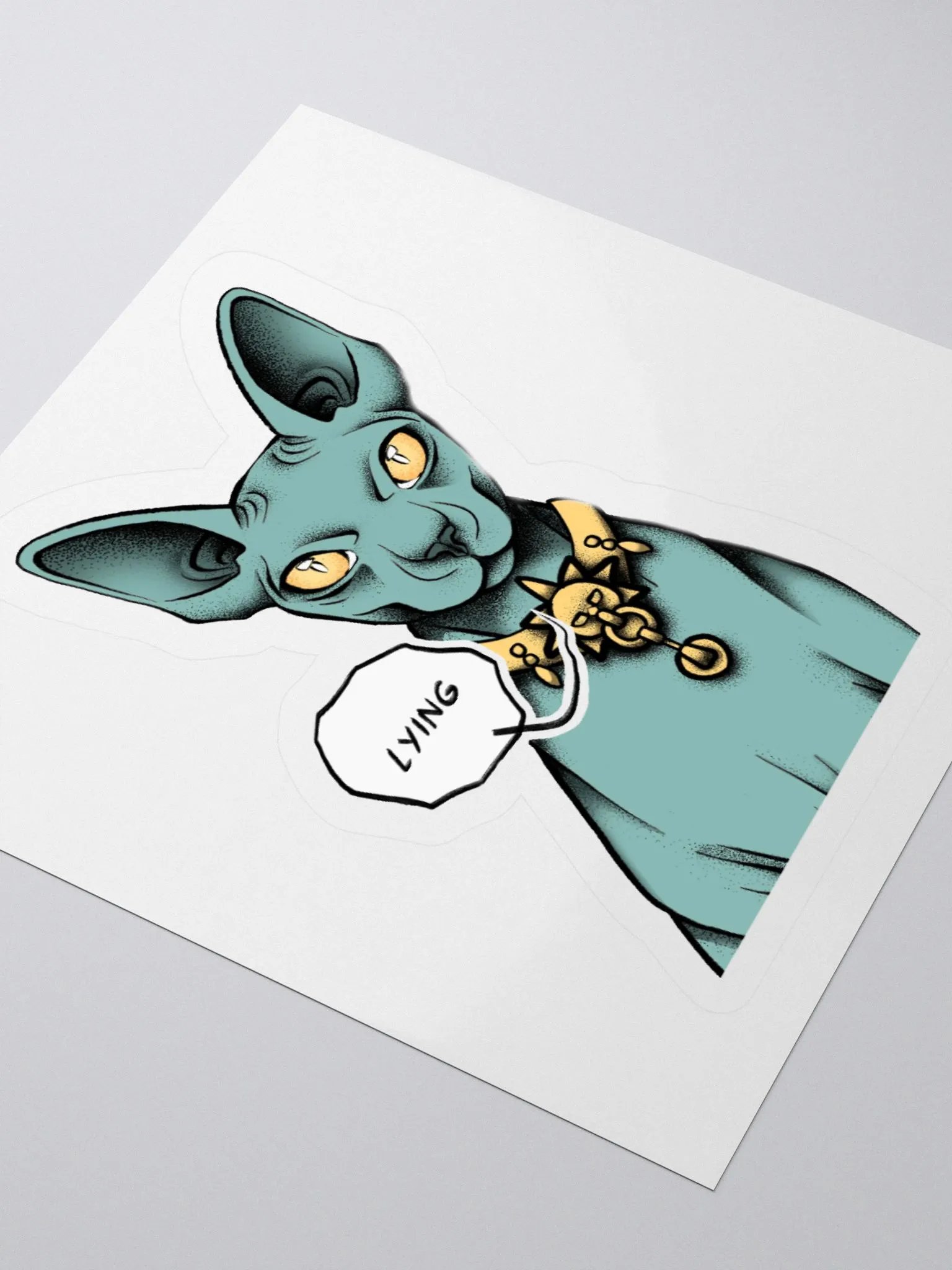 "Lying Cat" Kiss-Cut Sticker product image (5)