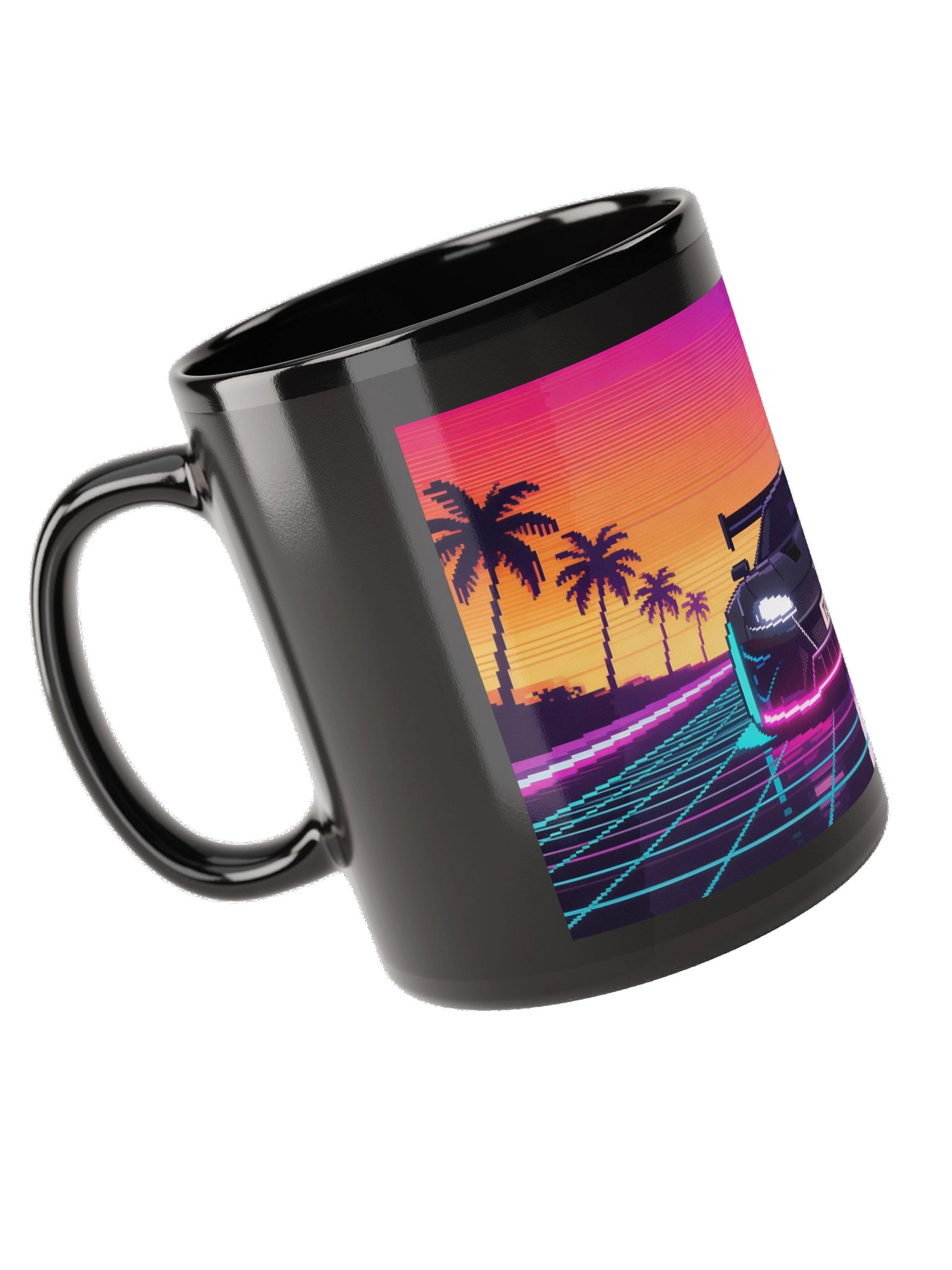 TS-69 Sunset Retro Pixel Art | Black Glossy Mug product image (5)