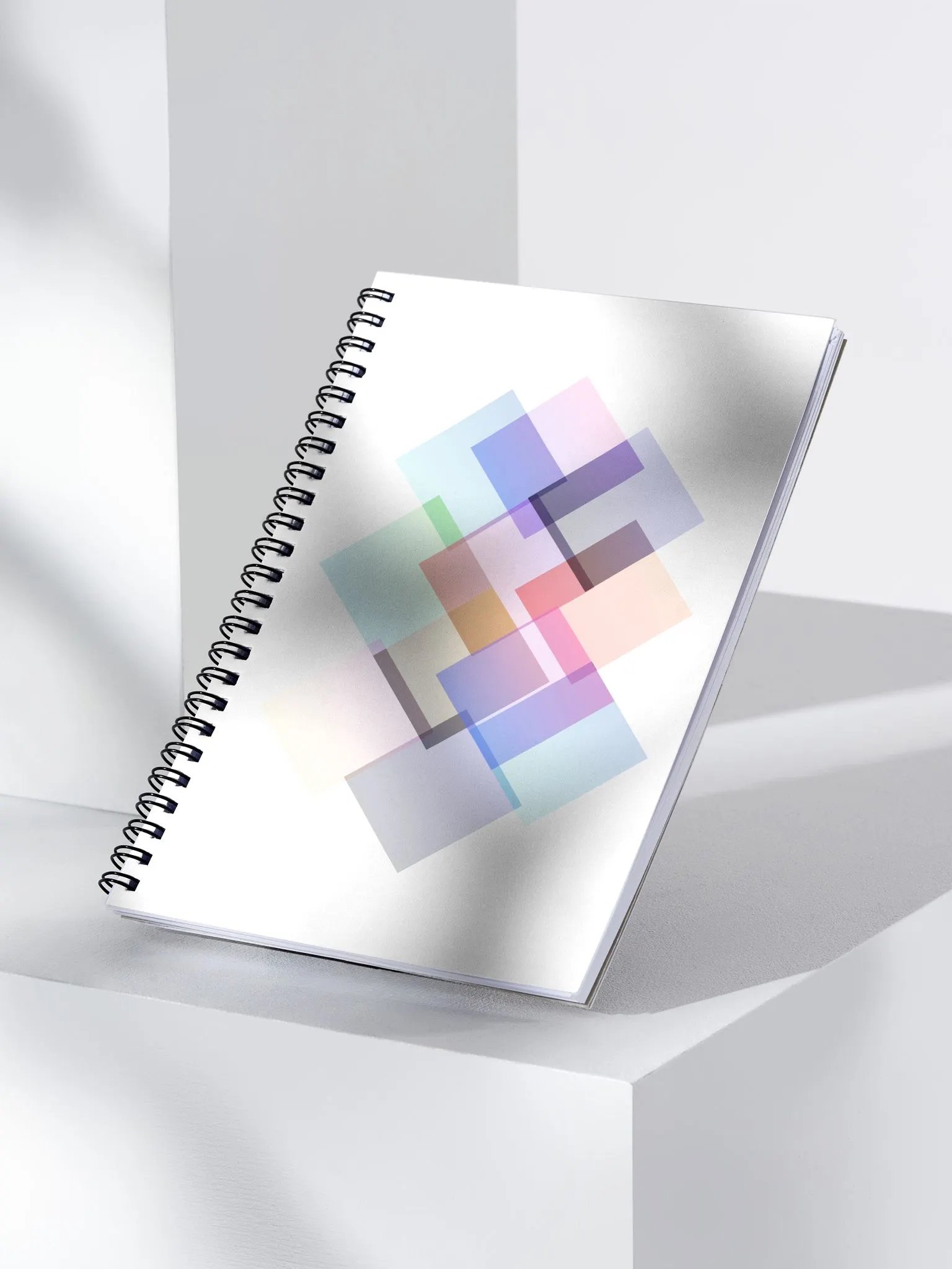 Geometric Gradient Artistic Squares Spiral Notebook product image (3)