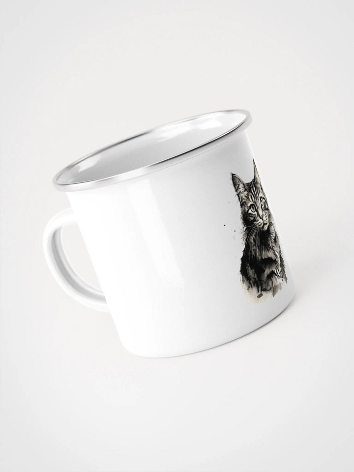 Whiskered Wanderlust Enamel Mug product image (2)