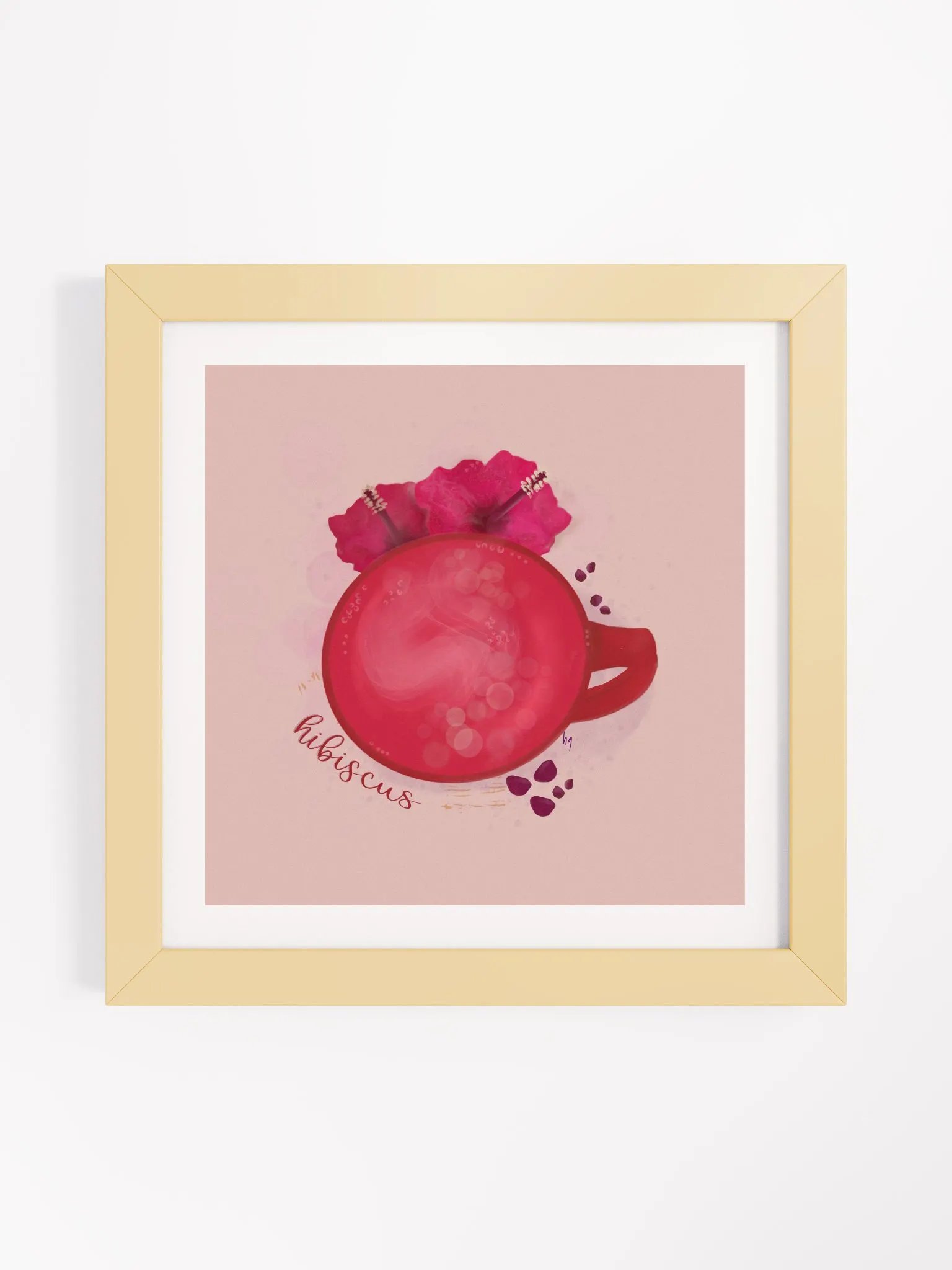 Hibiscus Herbal Tea Framed Poster - Pink product image (2)