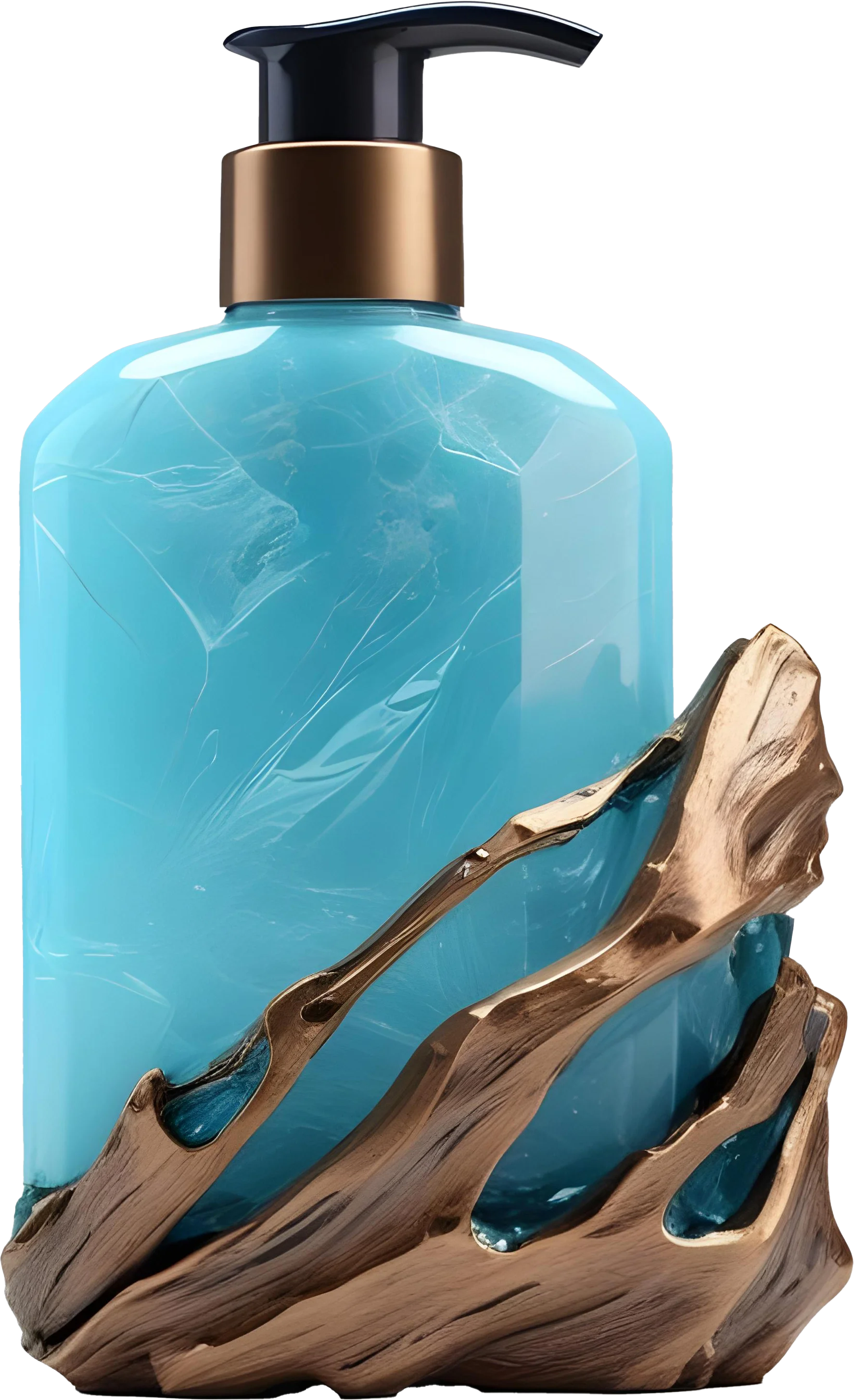 Coastal Luxe Spa Object – Aqua Serenity Collection – Dispenser PNG product image (1)