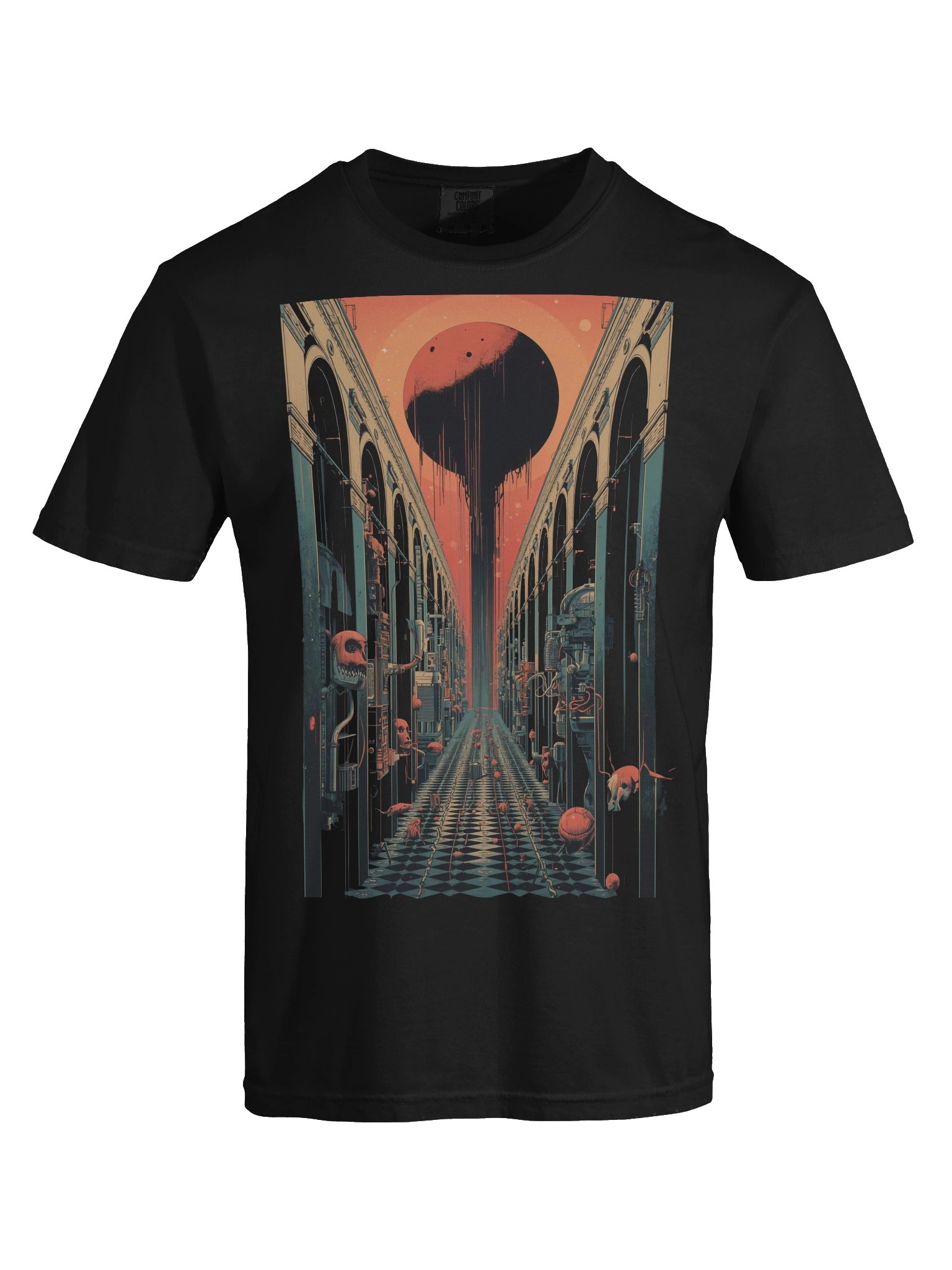 Eclipse Corridor Surreal Sci‑Fi Heavyweight T-Shirt product image (2)