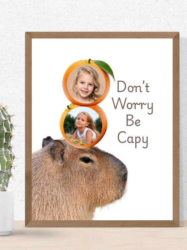 Capybara Balancing Oranges Custom Photo Canva Template product image (2)