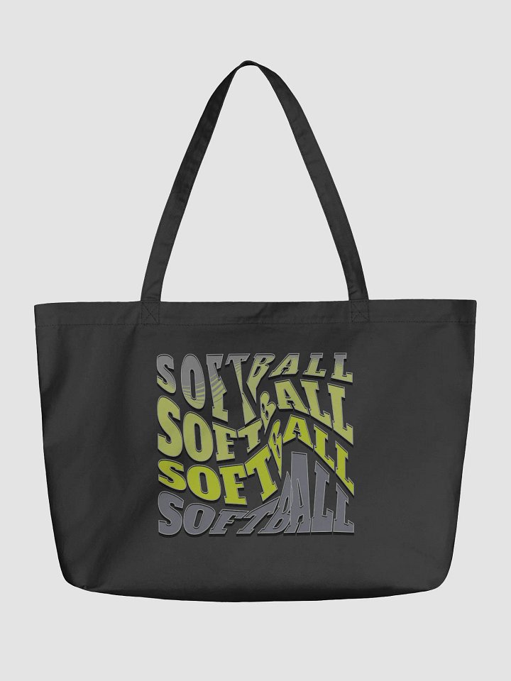 Swirl Softball Chaotic Typography Tote Bag product image (2)