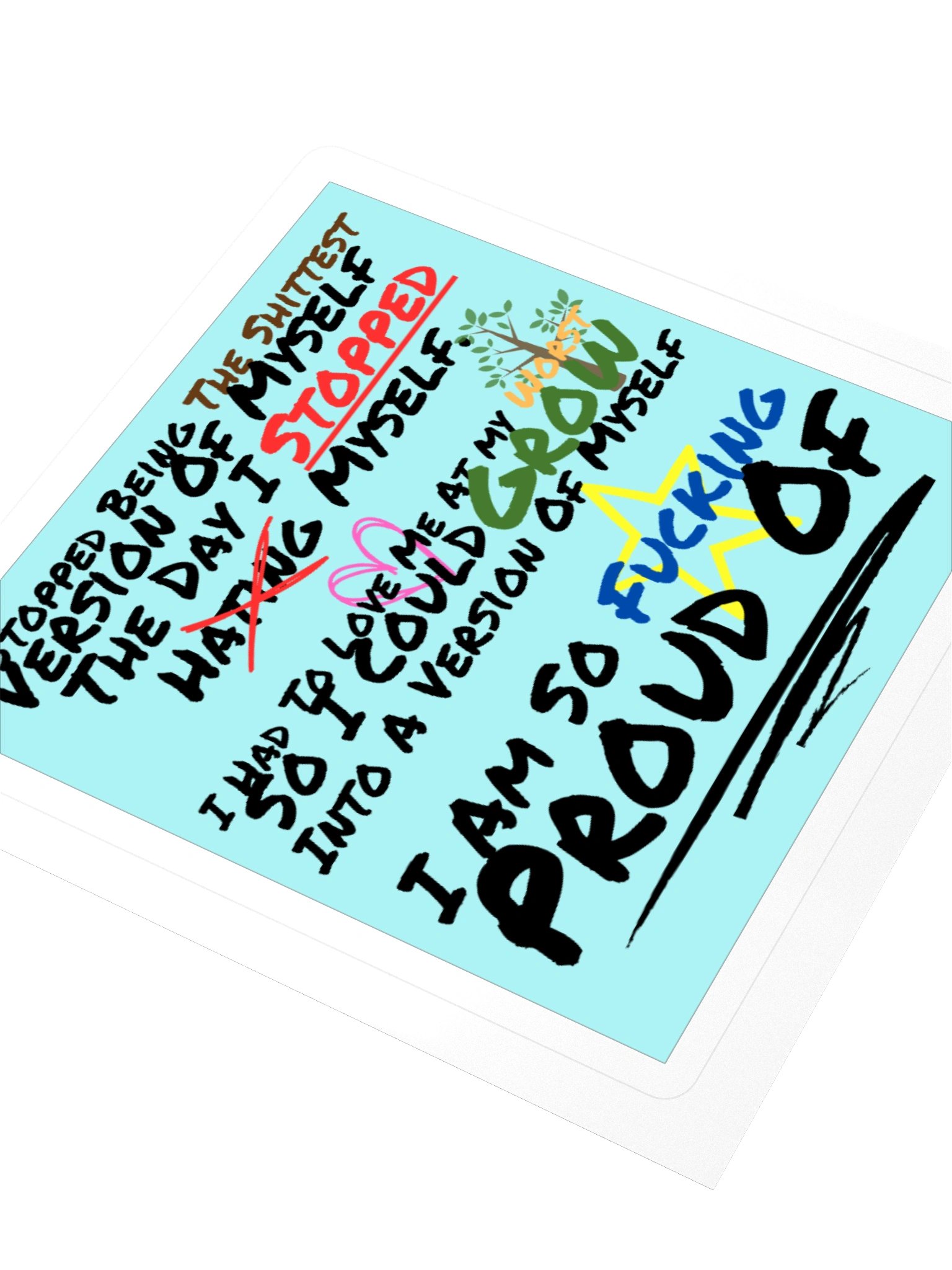 Version Of Me I Am So F*cking Proud Of Square Sticker product image (3)