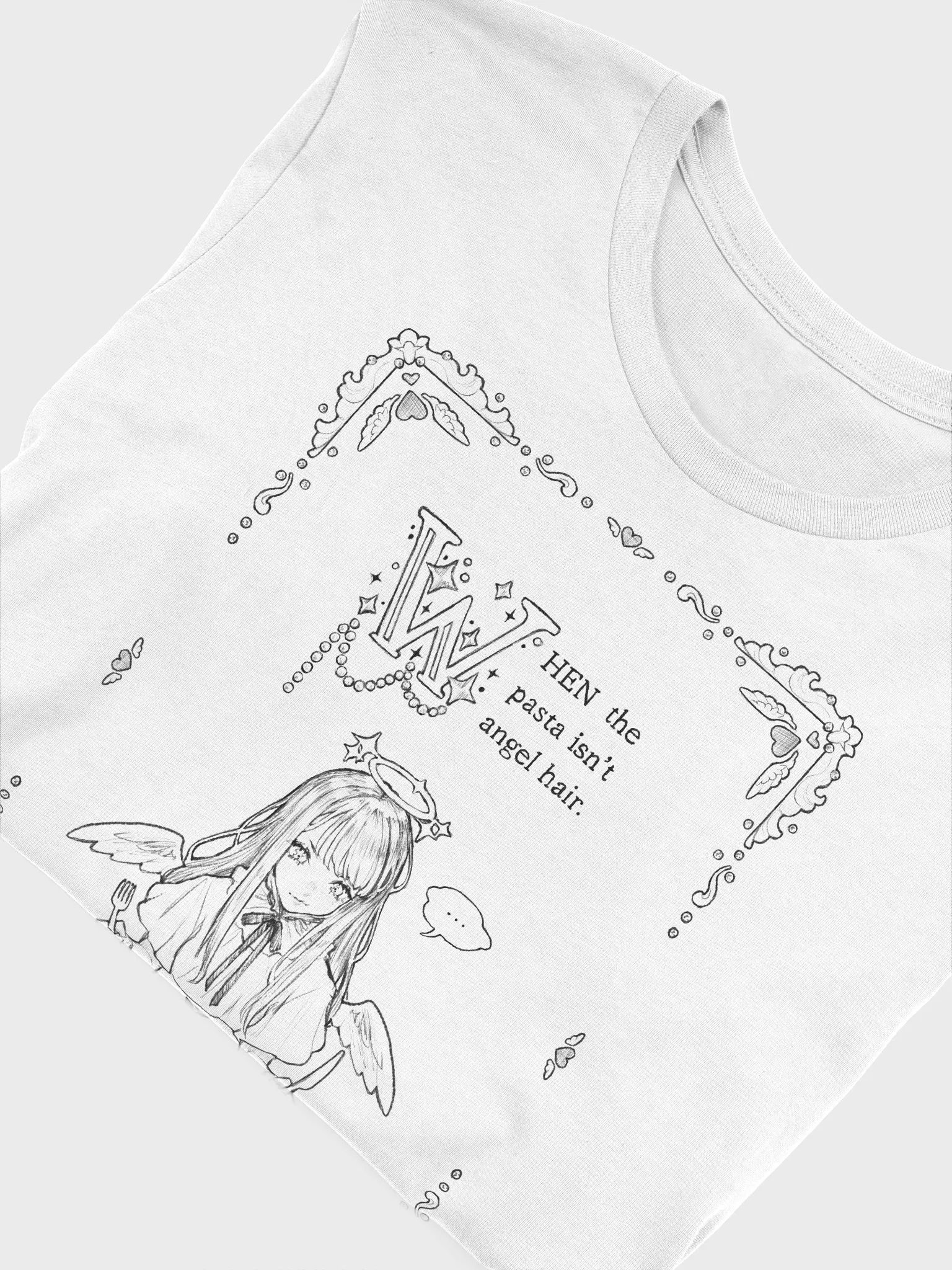 angel hair pasta // black tee product image (5)