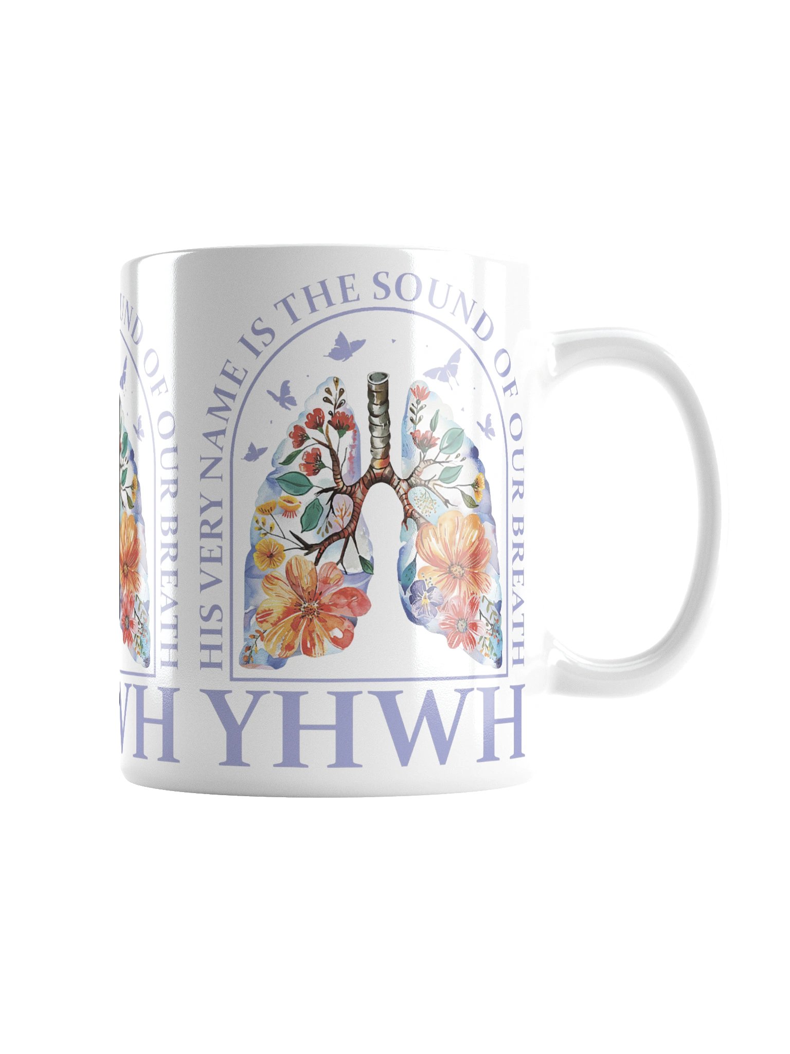 YHWH Purple Floral Mug product image (1)