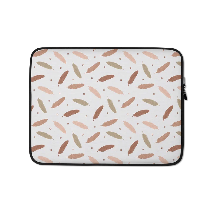 Mocha Mousse Feathers Laptop Sleeve product image (1)