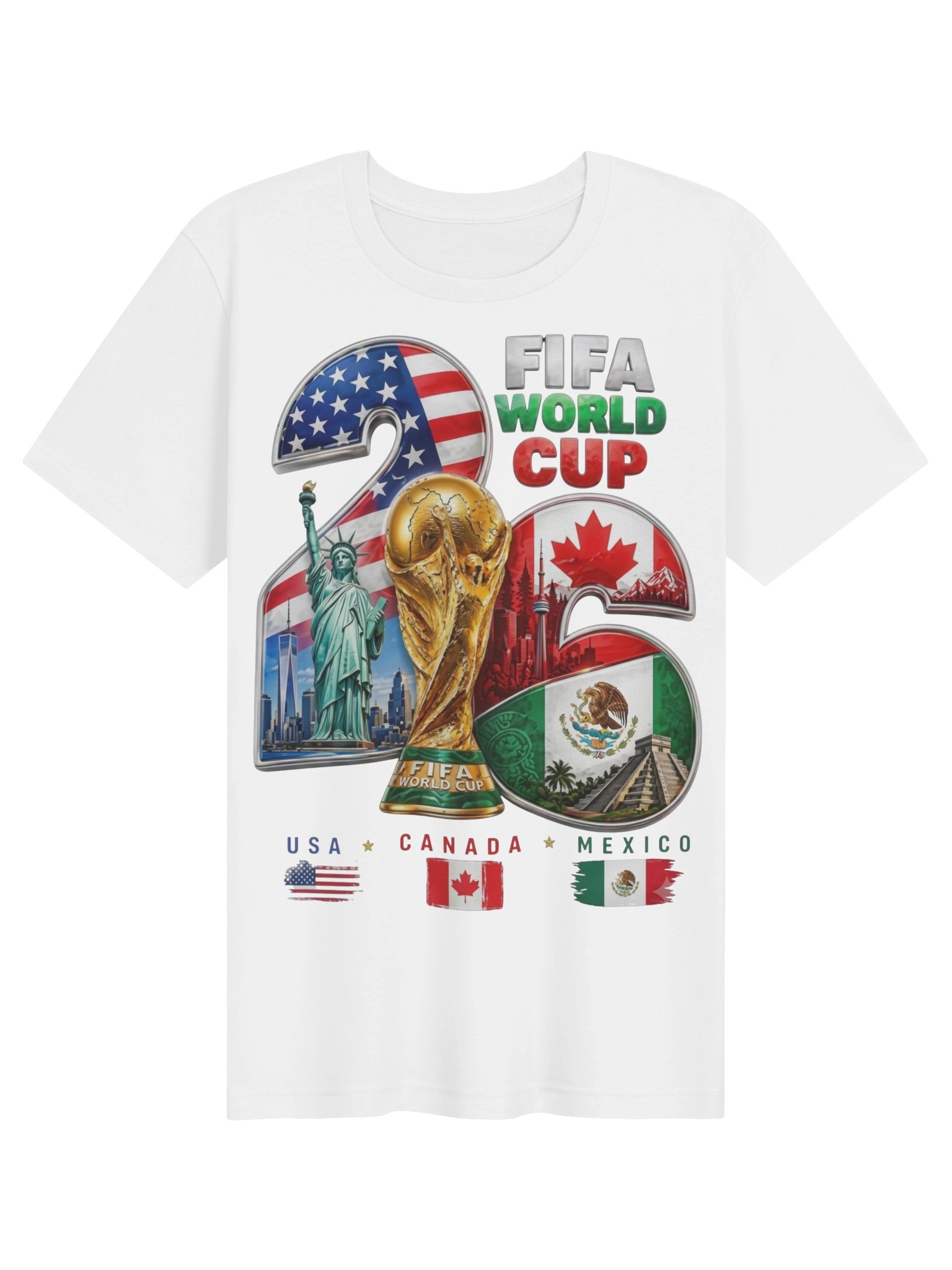 FIFA World Cup 2026 USA Canada Mexico Graphic Tee product image (32)
