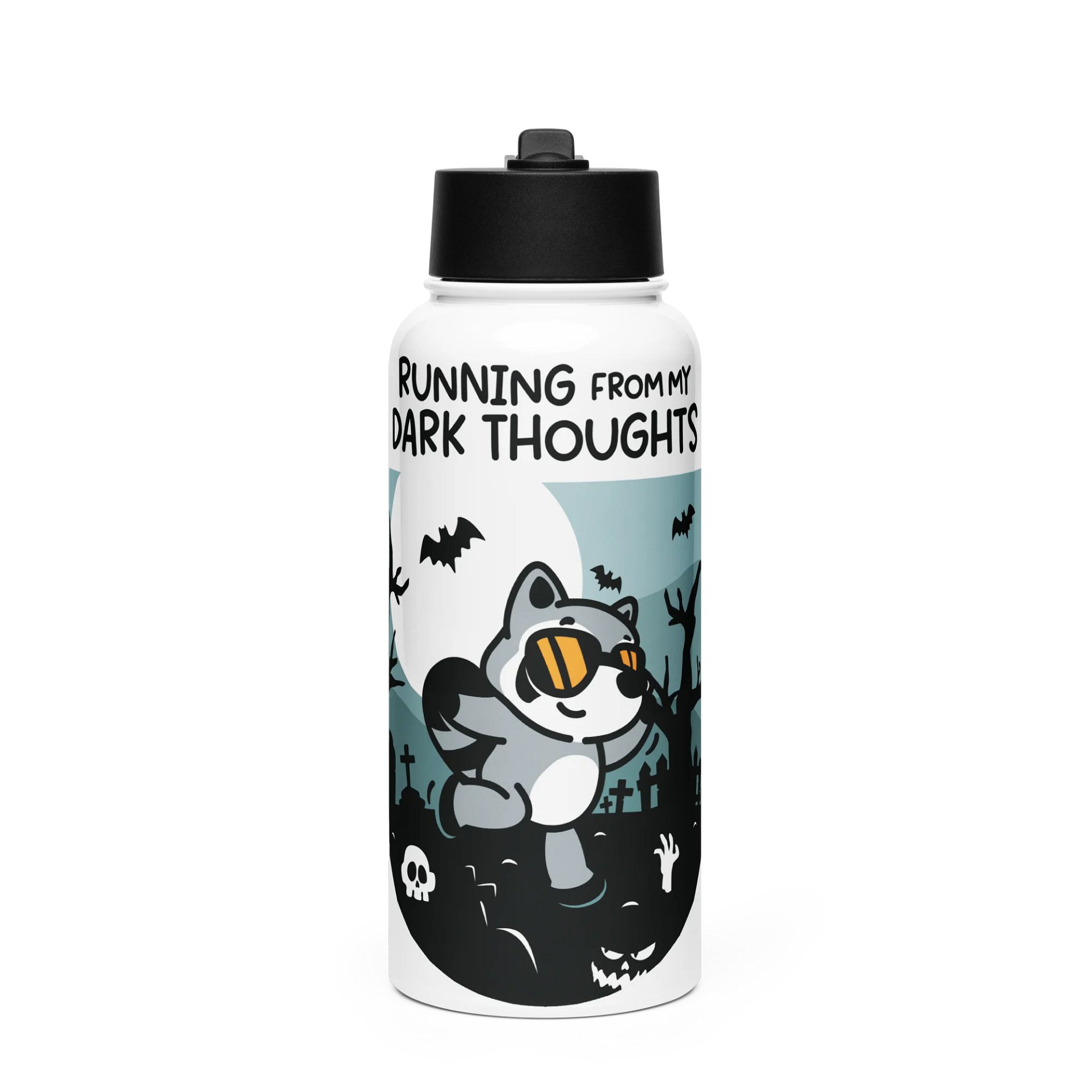 Running From My Dark Thoughts Water Bottle product image (1)