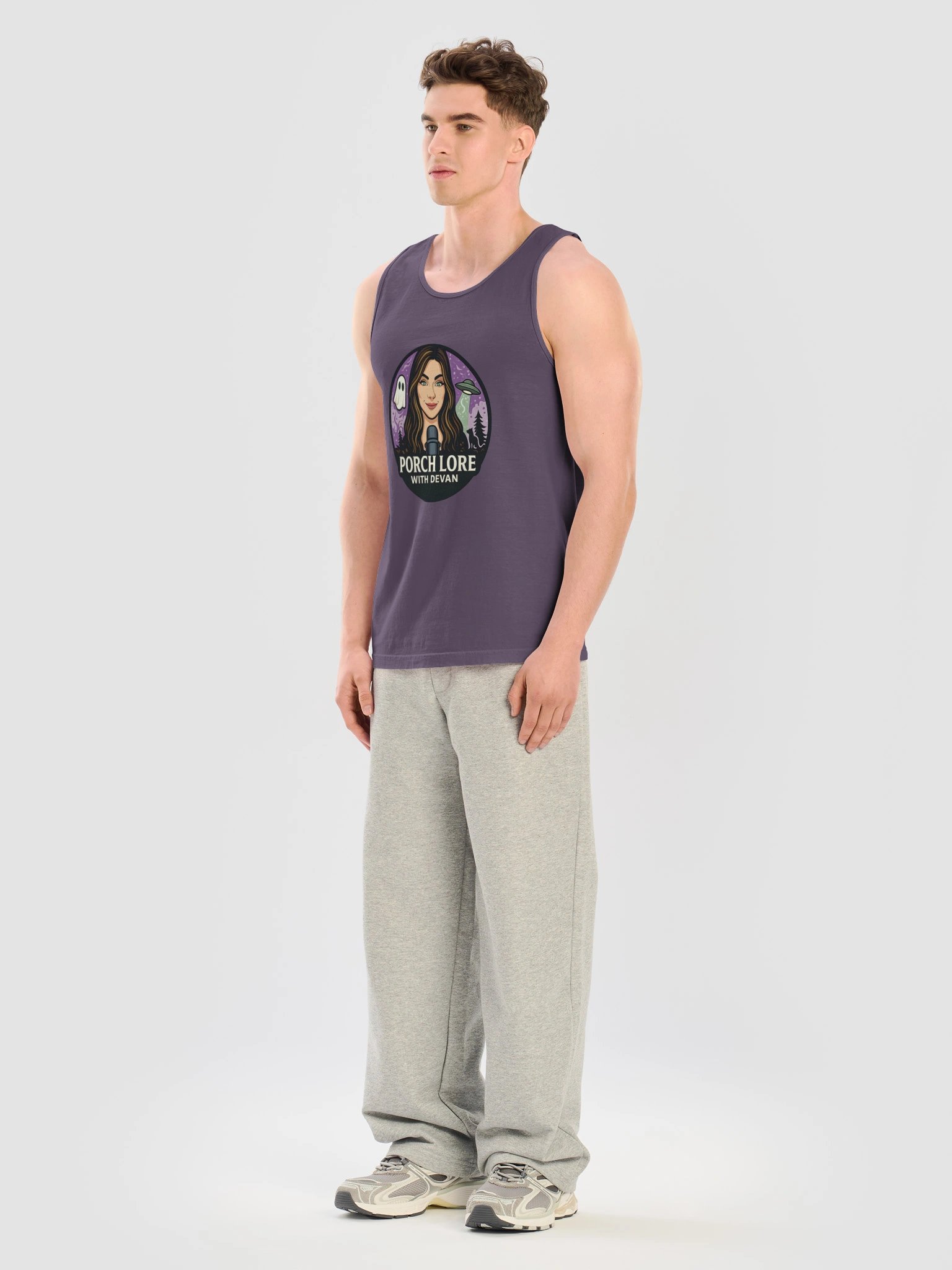 PORCH LORE DEVAN LOGO UNISEX GARMENT DYED TANK TOP product image (5)