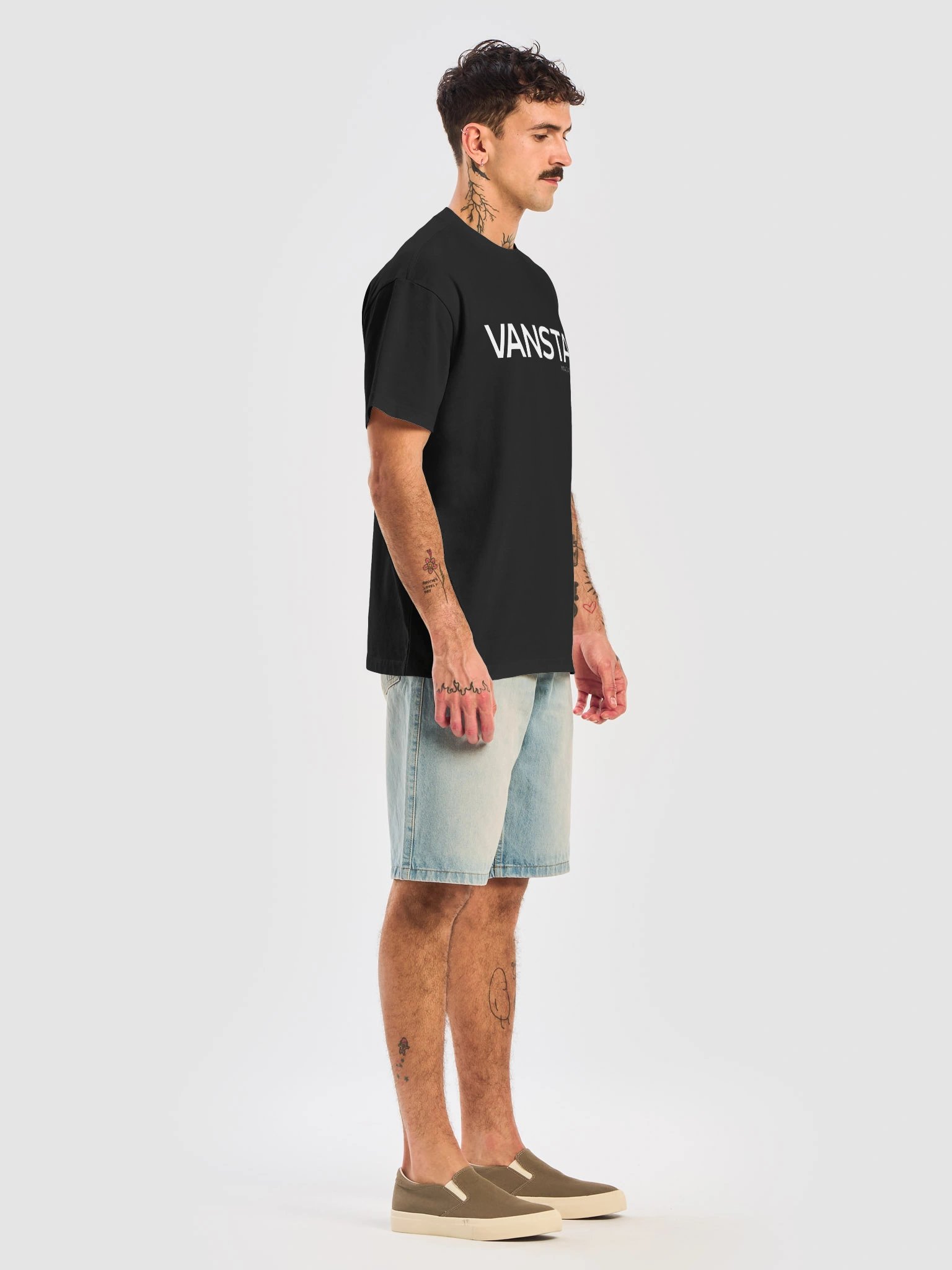 VANSTA Heavyweight Box Tee · Black w/ White Logo product image (7)