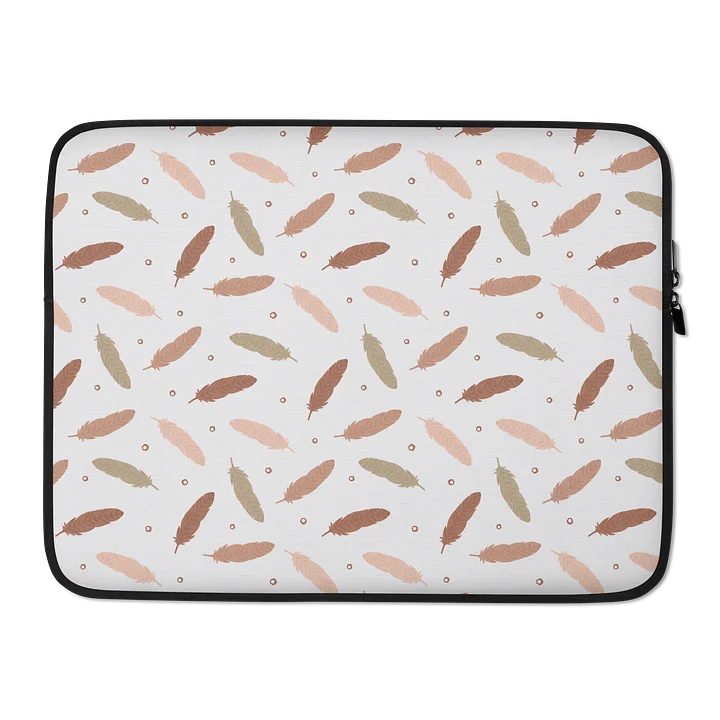Mocha Mousse Feathers Laptop Sleeve product image (2)