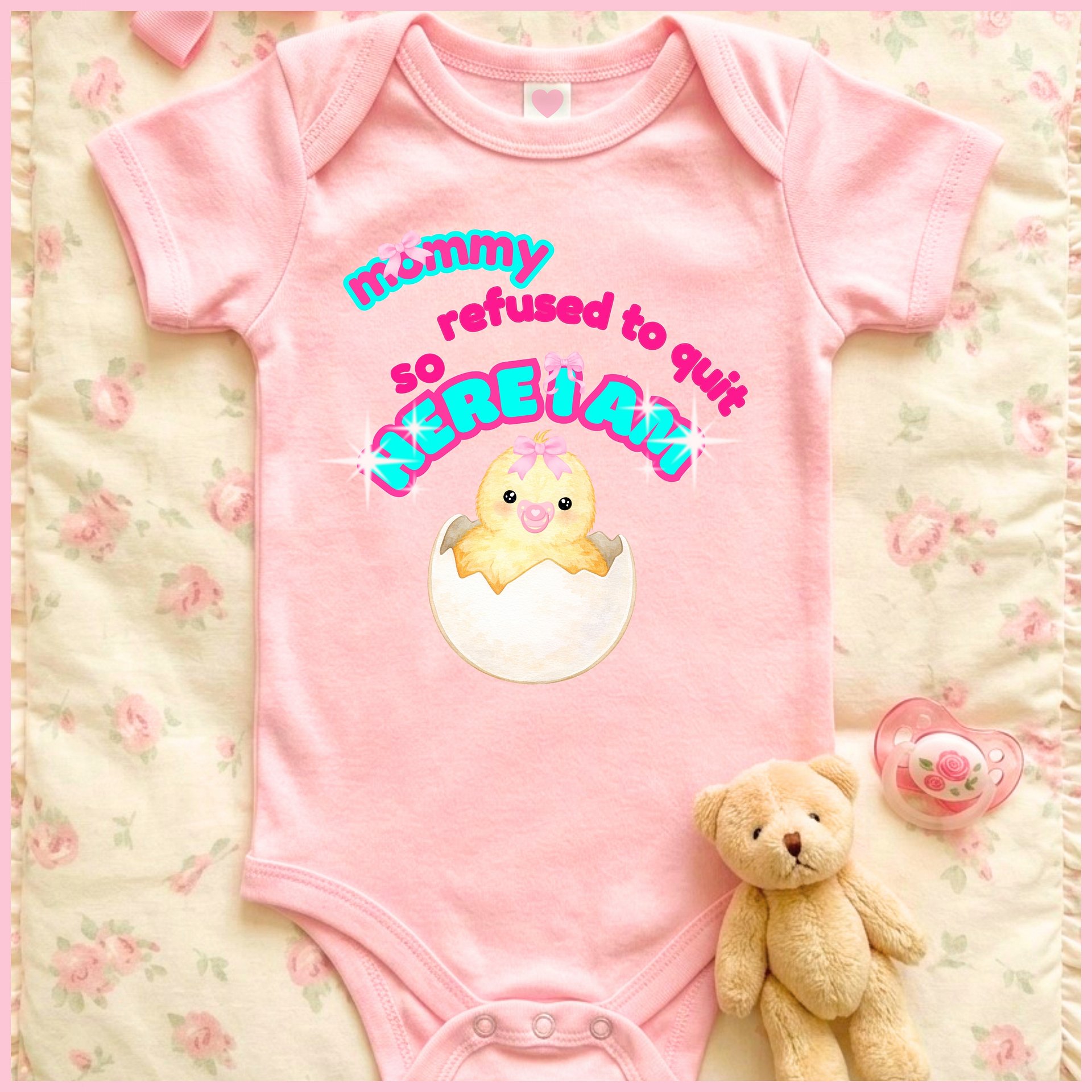 mommy refused to quit so HERE I AM🩷Super Soft🪽Onesie🩷 product image (1)