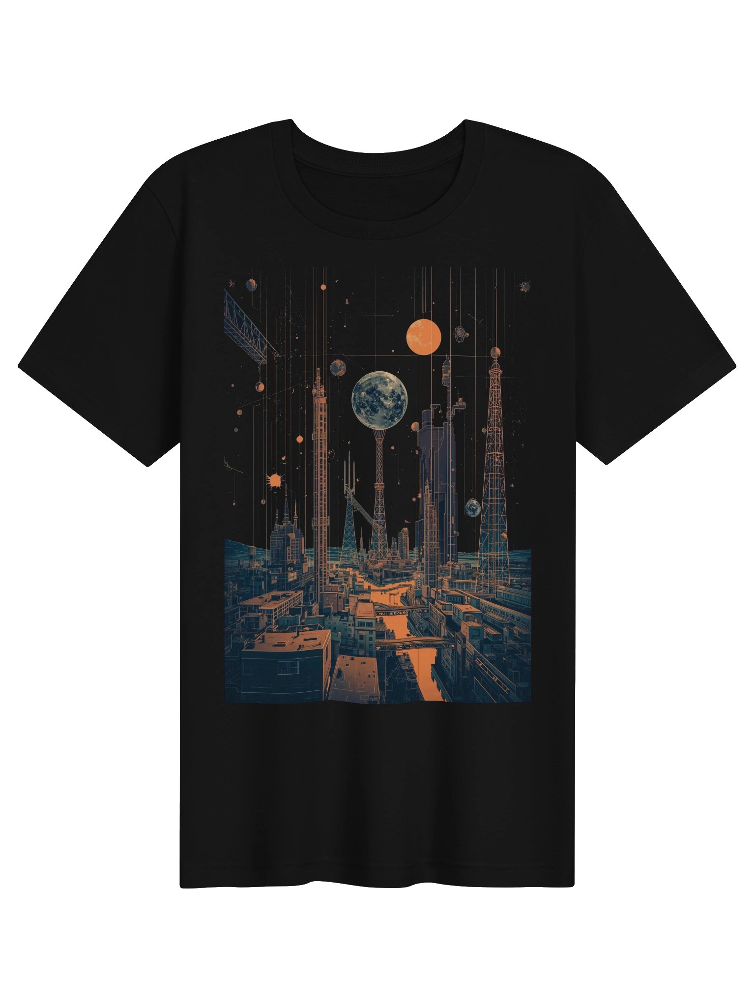 Retro Futuristic Cityscape Lightweight T-Shirt product image (1)