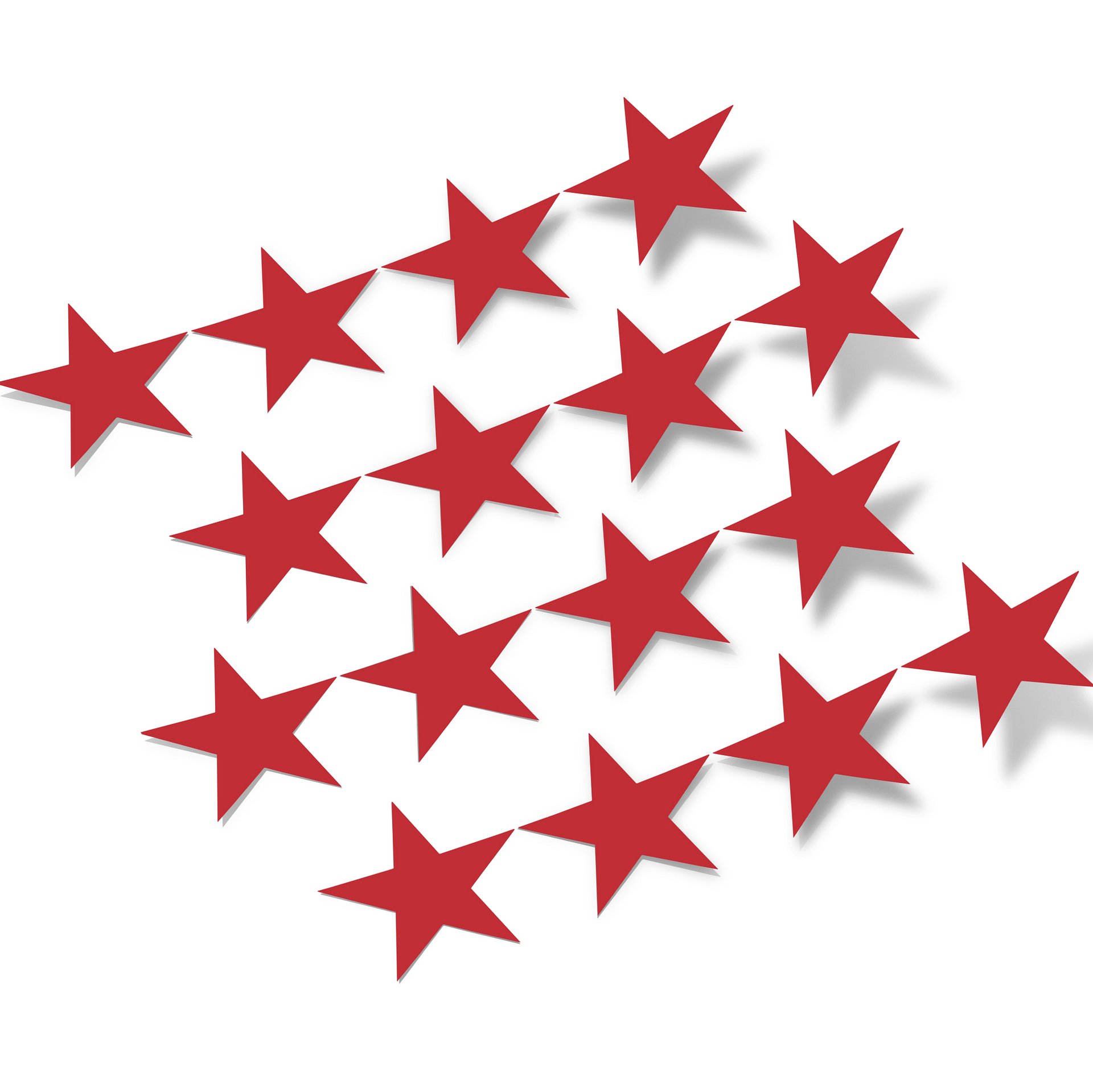 1 Inch Red Star Decals, Vinyl Star Stickers for Surfboards, Walls and Crafts, Bulk Packs 150 to 900 product image (1)