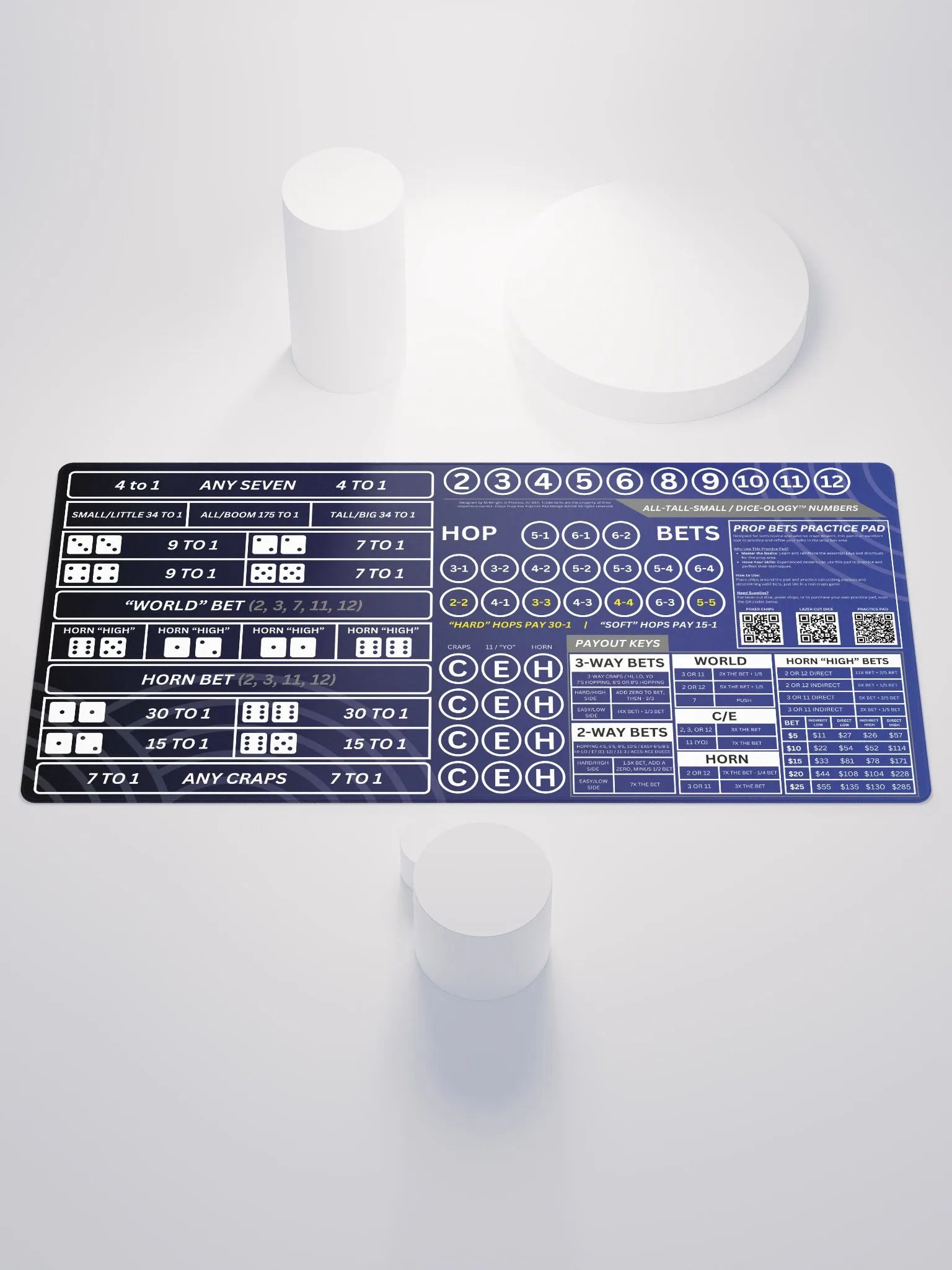 Craps Prop Bet Practice Pad - MidKnight Blue product image (1)