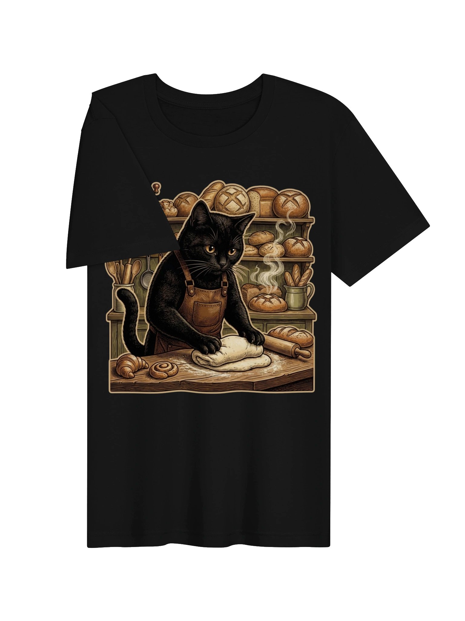 Baker Cat Vintage Graphic Tee - Bakery Black Cat Shirt product image (11)