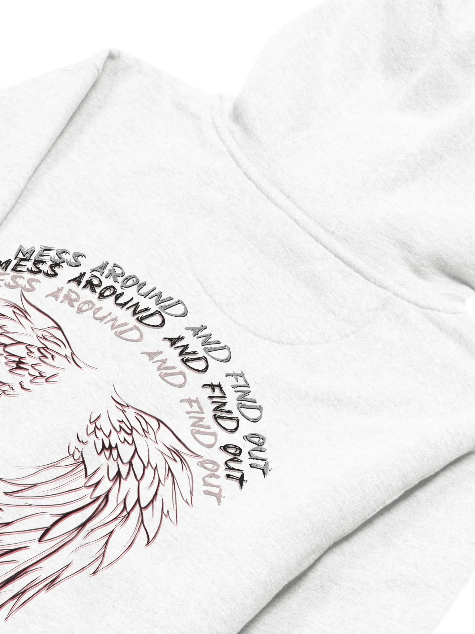 MESS AROUND AND FIND OUT ~ WINGS HOODIE (WHITE) product image (4)
