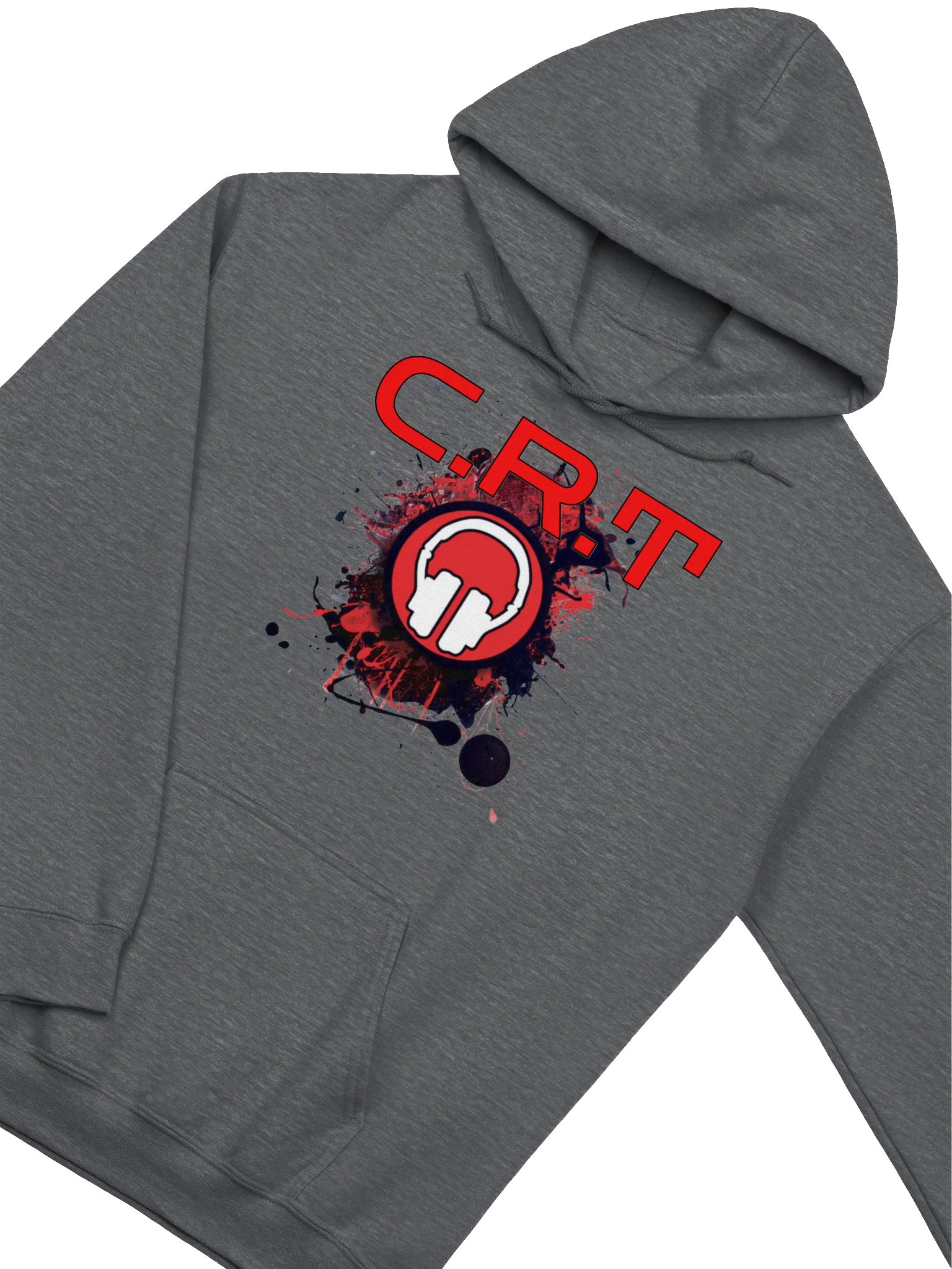 Front | Back | Arm Print CRT Paint Splatter Headphones Gildan® Classic Hoodie product image (3)
