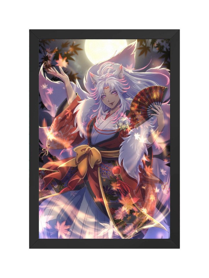 “Spirit of the Silver Moon” Ayous Wood Framed Poster product image (1)