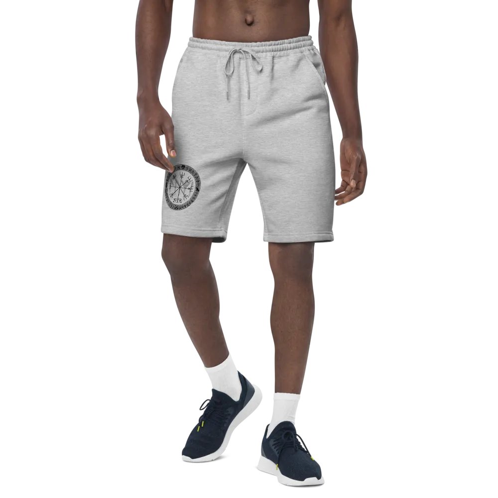 Nordische Runen | Schwarzer Vegvísir | Fleece Shorts product image (6)