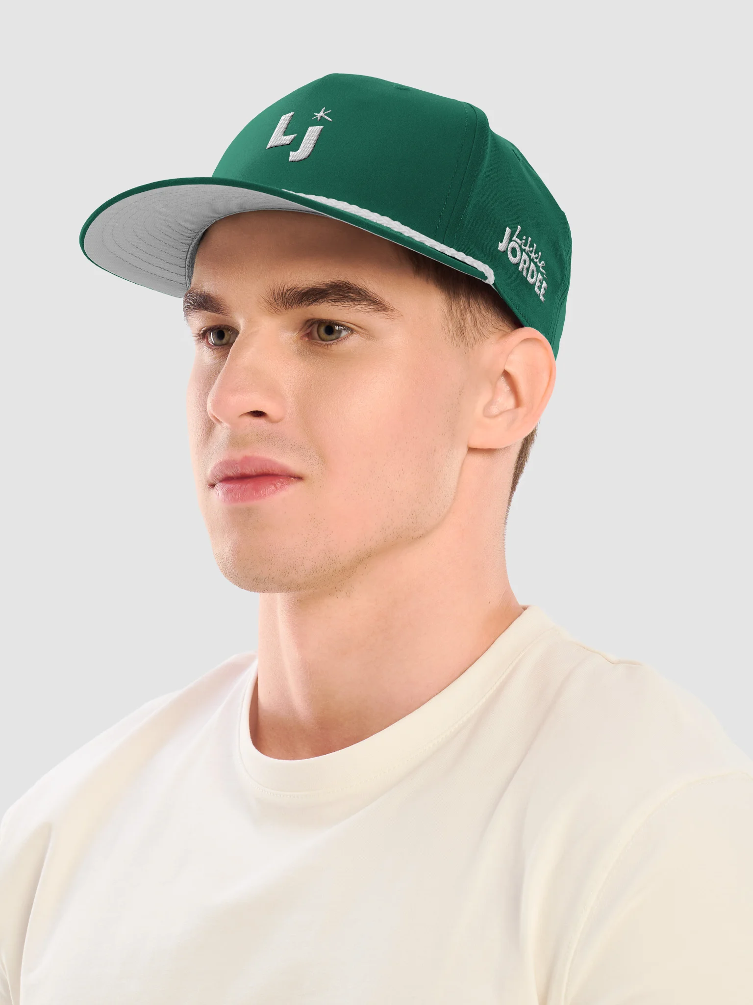 “Icon" Embroidered Five-Panel Classic Rope Cap in Green product image (7)