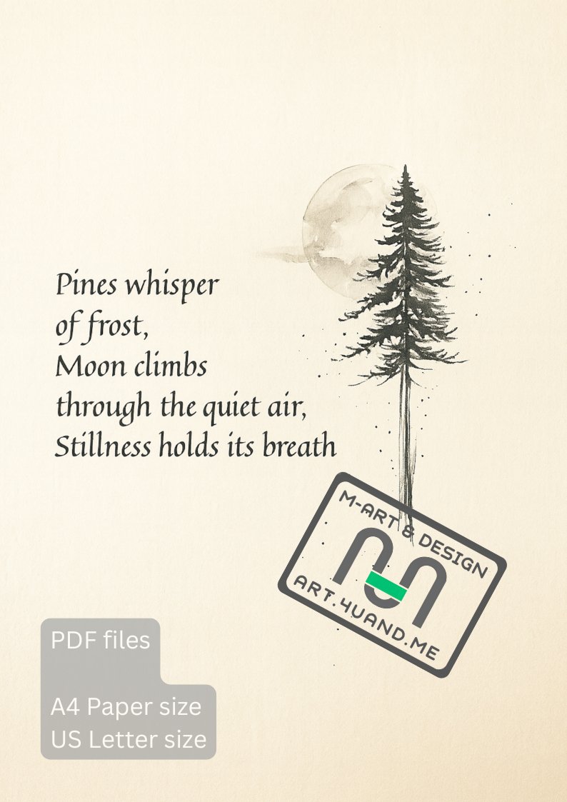 Haiku 2 - Calligraphic Haiku Wall Art — Printable Japanese-Inspired Posters (A4 & US Letter PDF) product image (4)