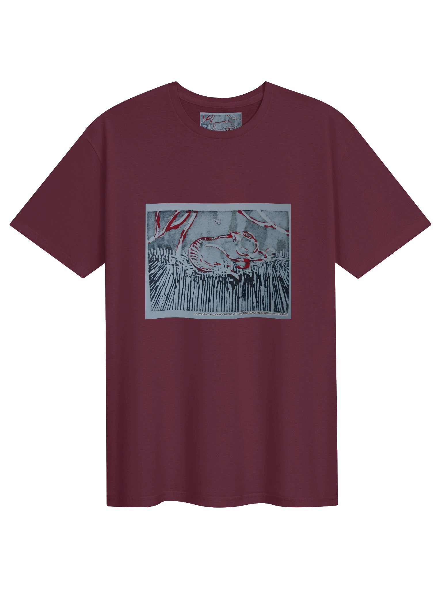 handprinted graphic artwork" the cat in the grass" tee product image (71)