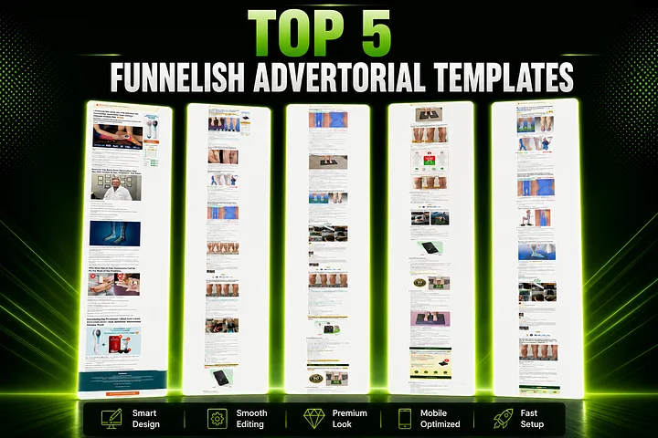 Top 5 Funnelish Advertorial Templates MasterPack product image (1)