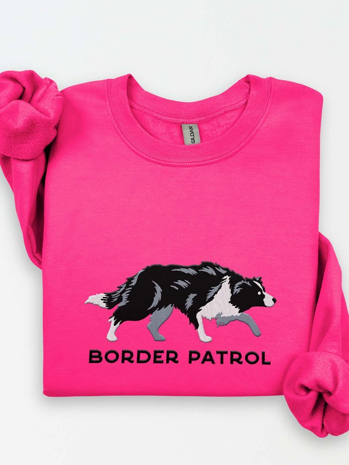 Border Patrol Sweatshirt (Embroidered) of a Border Collie(Black & White) product image (1)