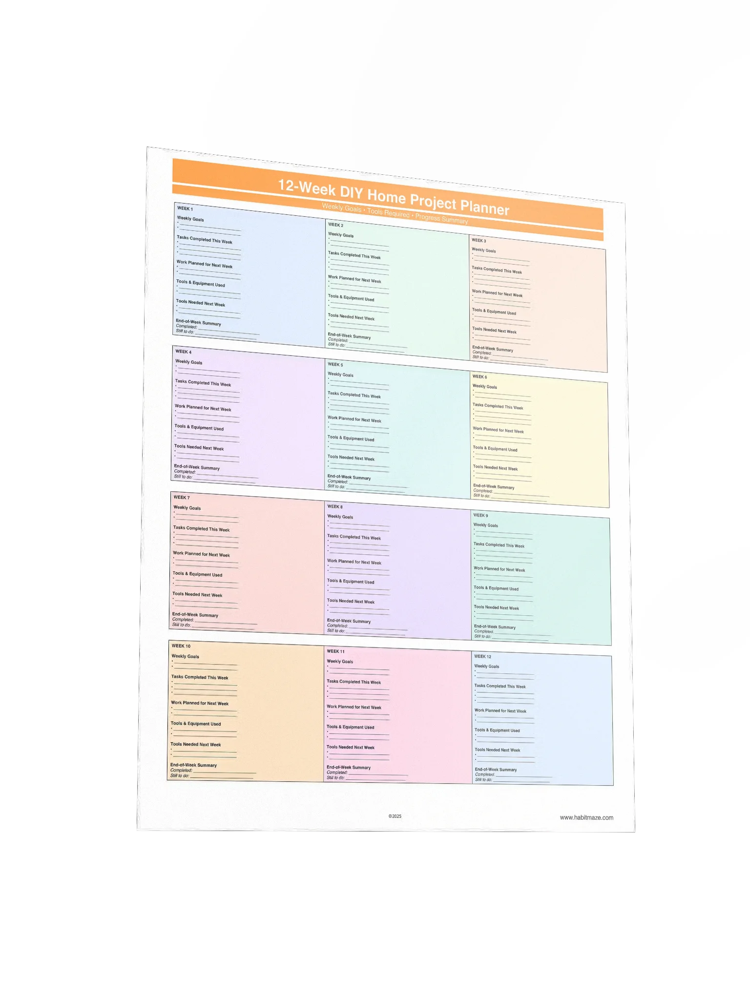 12 Week DIY Home Project Planner product image (4)