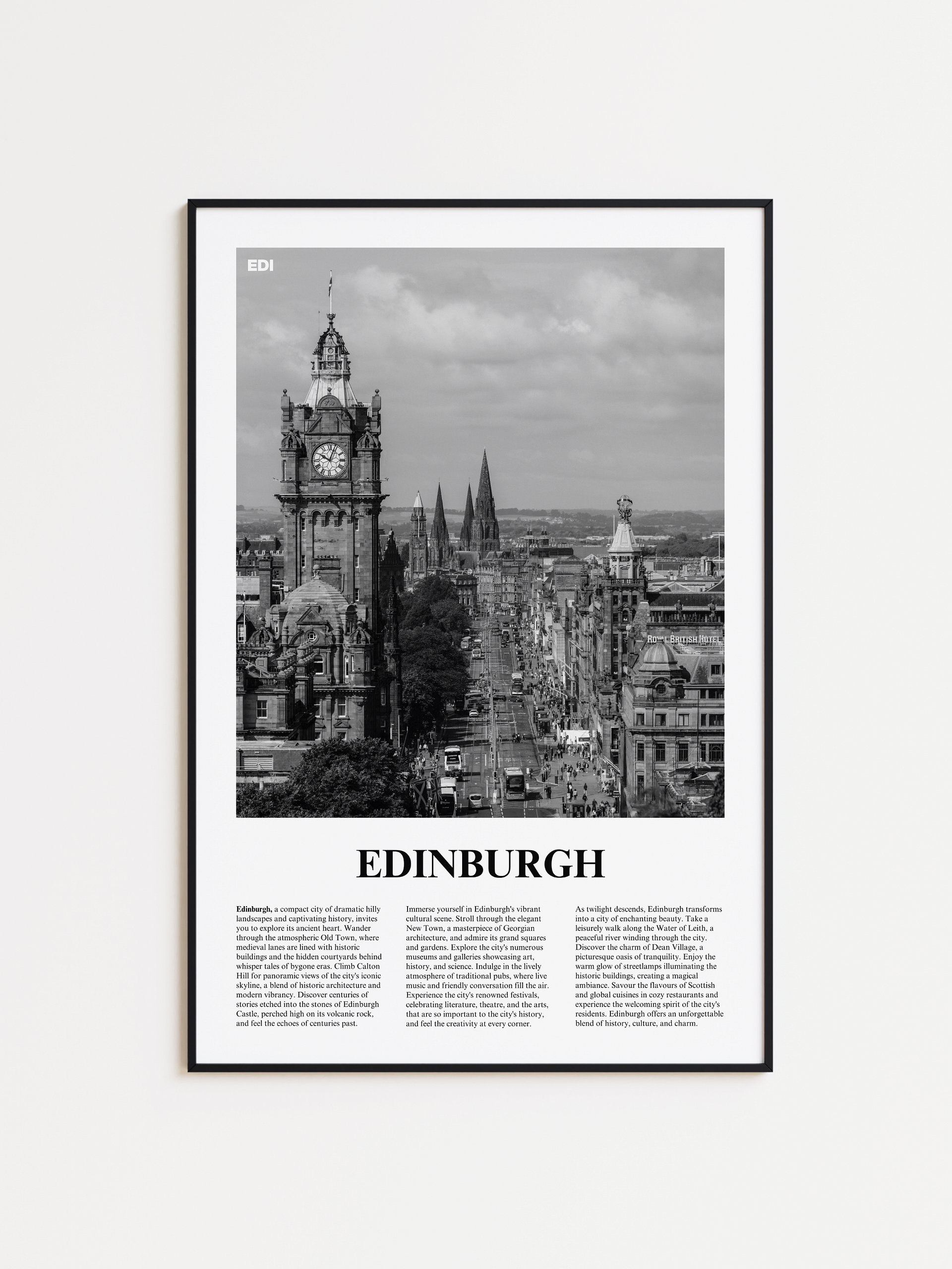 Edinburgh 02 Newspaper Poster | Framed product image (1)