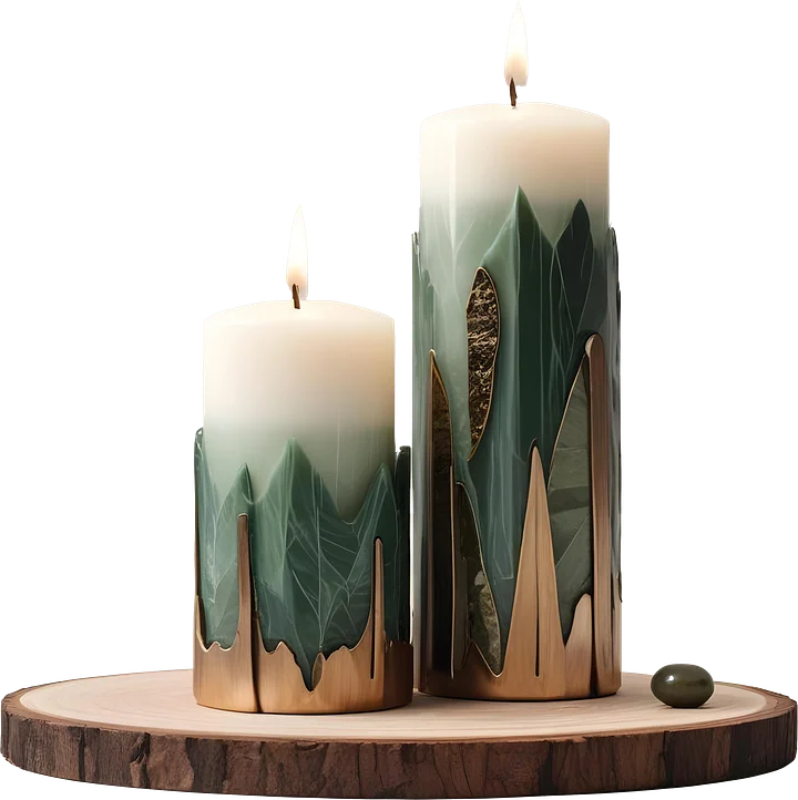 Luxe Botanique – Emerald Serenity Candle Set PNG product image (1)