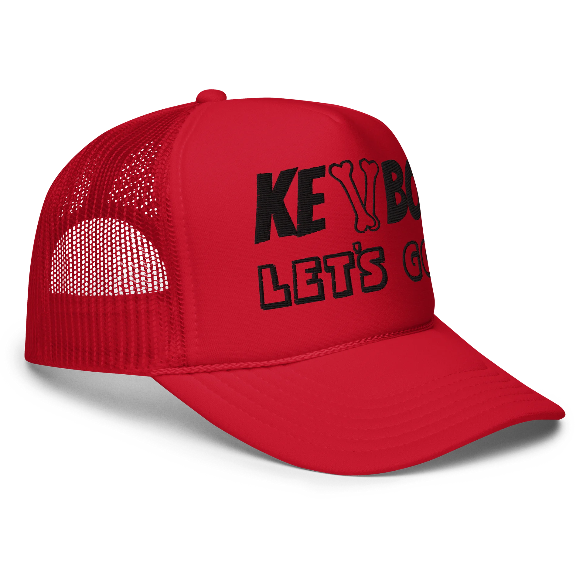KEVBO "Let’s Go" Red FOAM Trucker Snapback Hat product image (3)