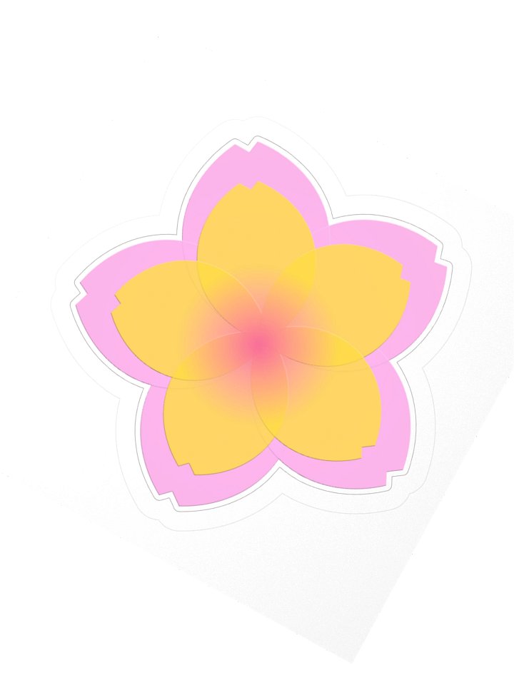 Deep Serenity Sakura Sticker in Yellow product image (6)