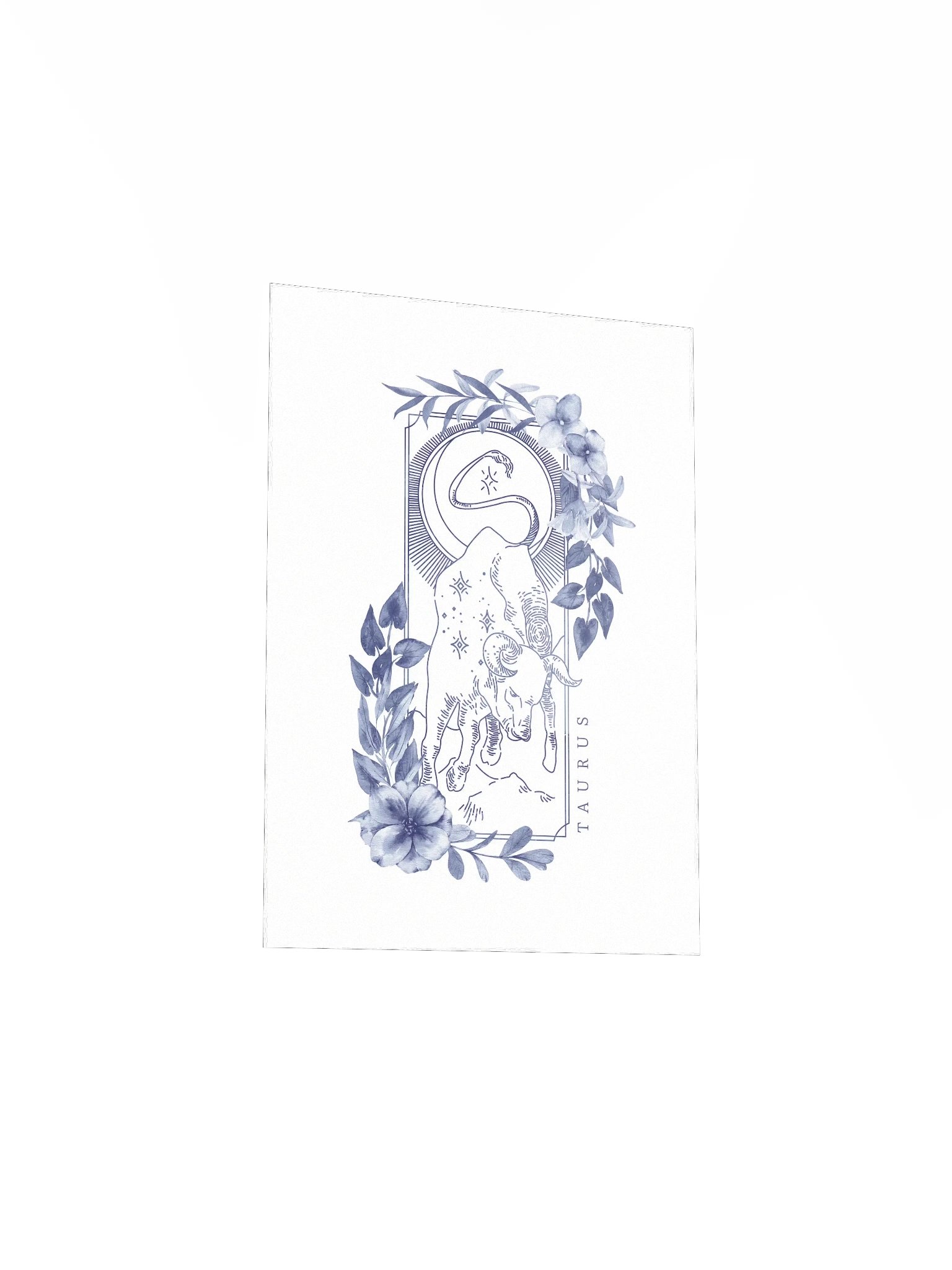 Taurus Blue Line Art Zodiac Print product image (5)