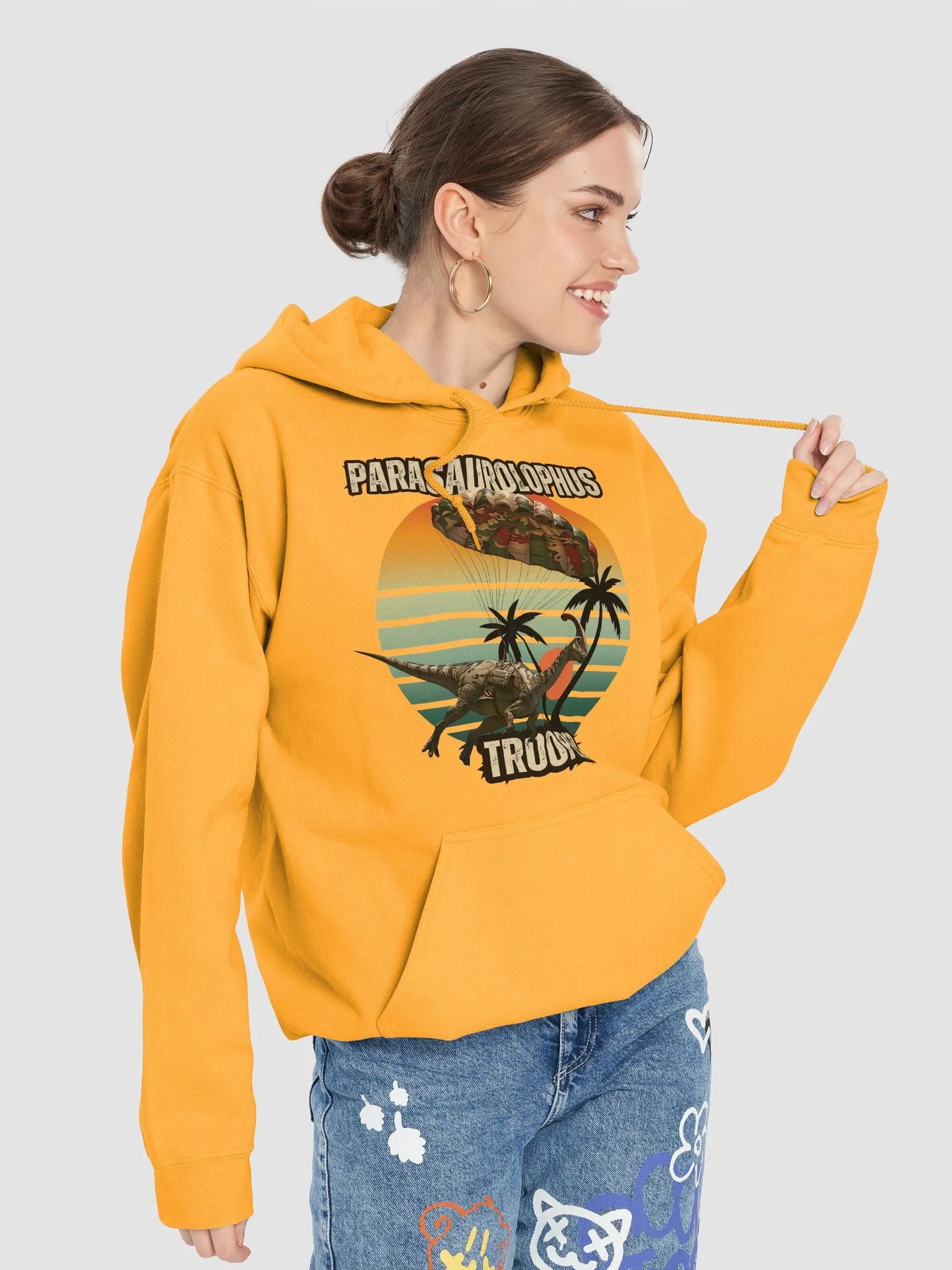 Parasaurolophus Trooper - Dinosaur Paratrooper Hoodie product image (64)
