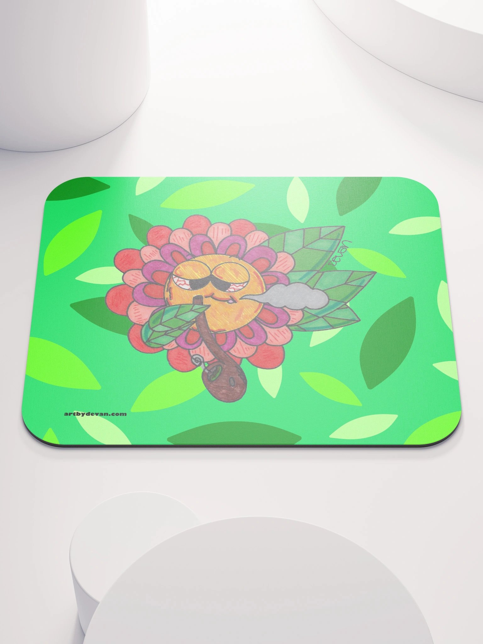 Red Stoner Flower Mousepad product image (1)