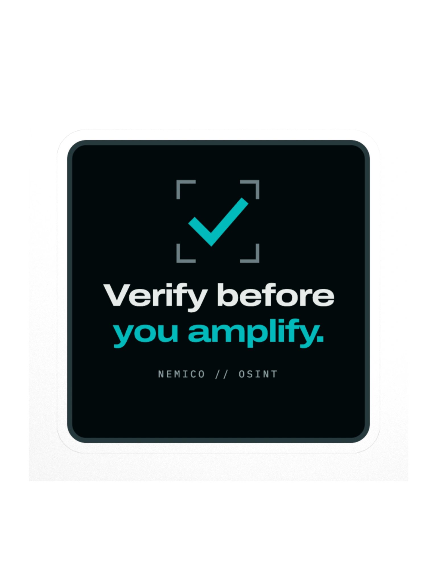 VERIFY BEFORE YOU AMPLIFY Sticker product image (3)