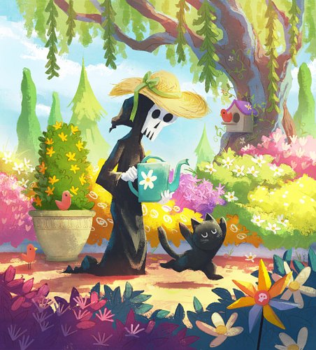 Sundays are for gardening 💀🐈‍⬛🌷