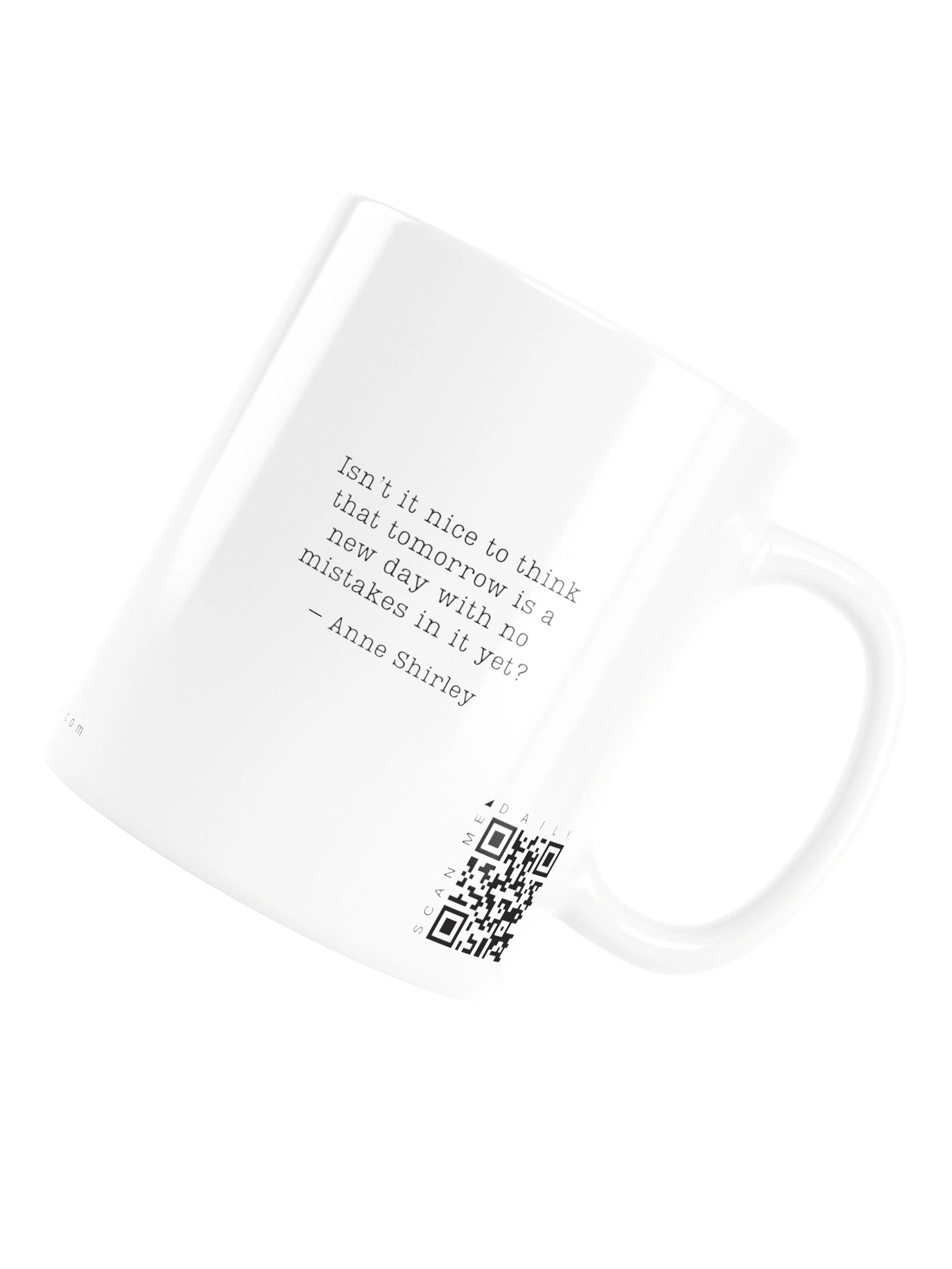 <i>Tomorrow</i> • QR Mug<br /> With 160 Daily Quotes<br /> <small>Quotes from beloved novel<br />Anne of Green Gables (1908)</small> product image (7)
