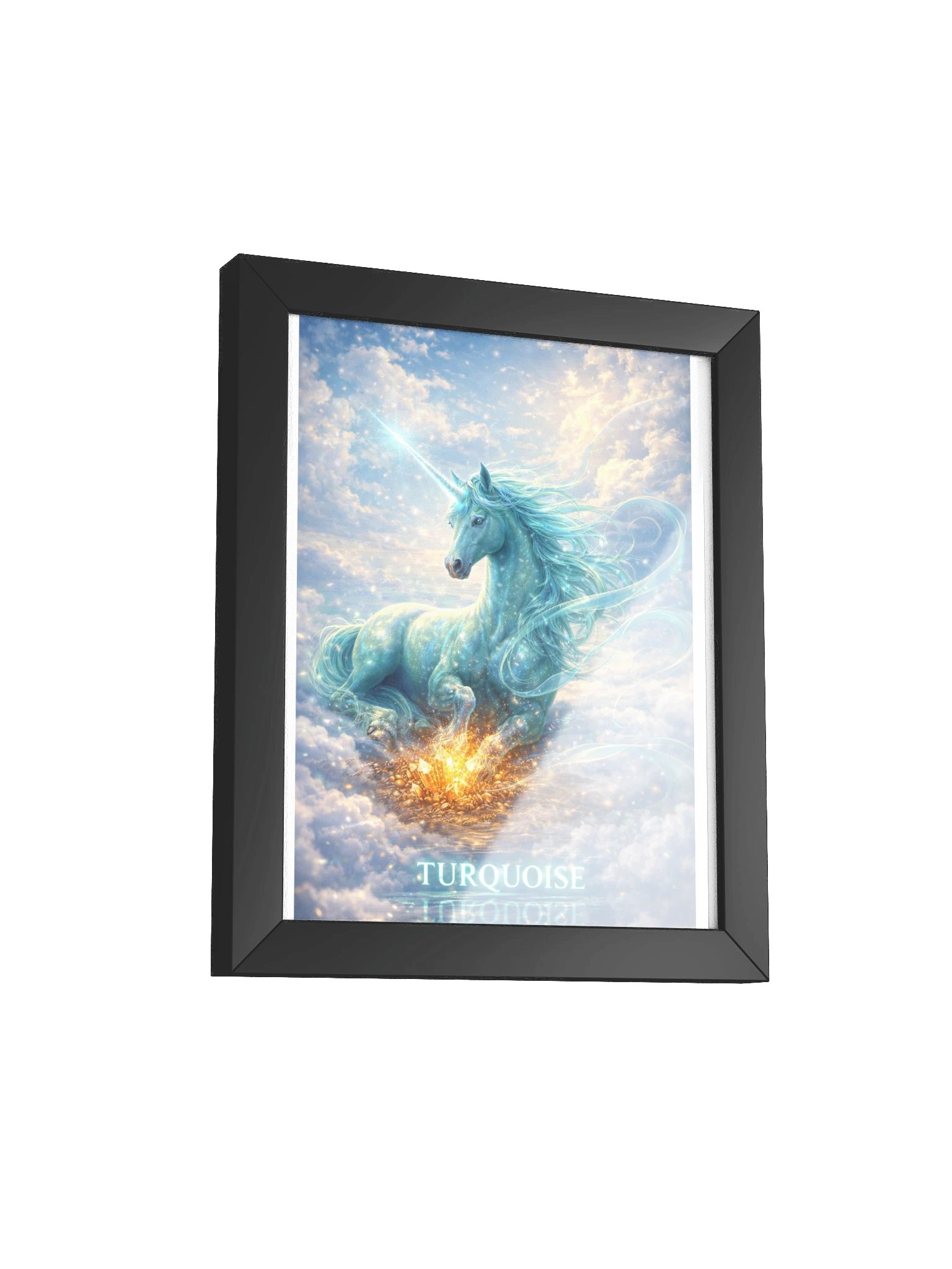 Turquoise Unicorn Framed Poster product image (100)