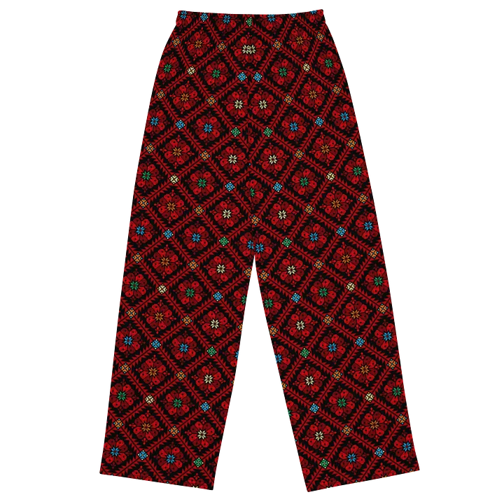 Red Tatreez Wide Leg Unisex Pants product image (2)
