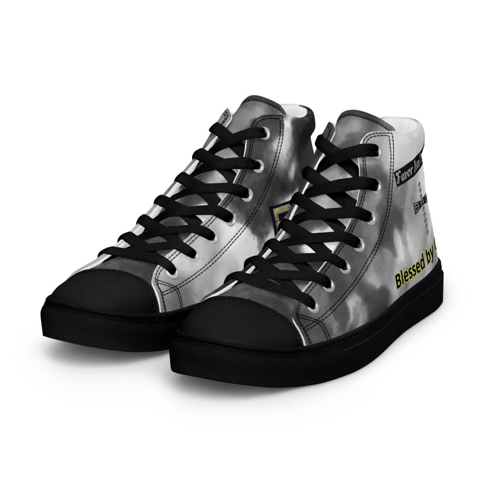 Diamond Cross Black Watercolor High Tops - Black Soles product image (4)