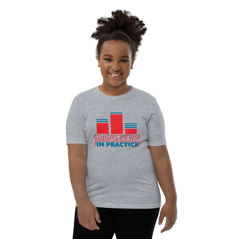 Podiums Are Won In Practice Kids Tee: Orange & Blue product image (9)