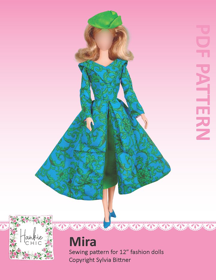 Mira sewing pattern for 12" fashion dolls product image (1)