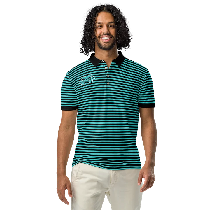 Turquoise and Blaque Red Kat Skull Polo product image (1)